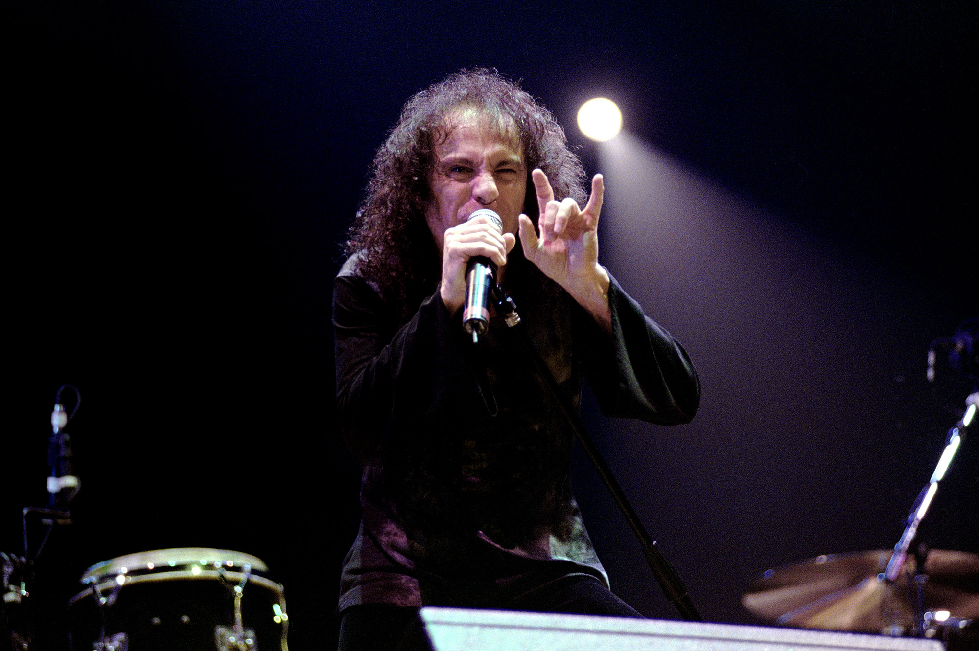 Milan Italy 23 October 2000 Live concert of Deep Purple & Romanian Philarmonic Orchestra + Ronnie James Dio at the Fila Forum Assago : Ronnie James Dio during the concert