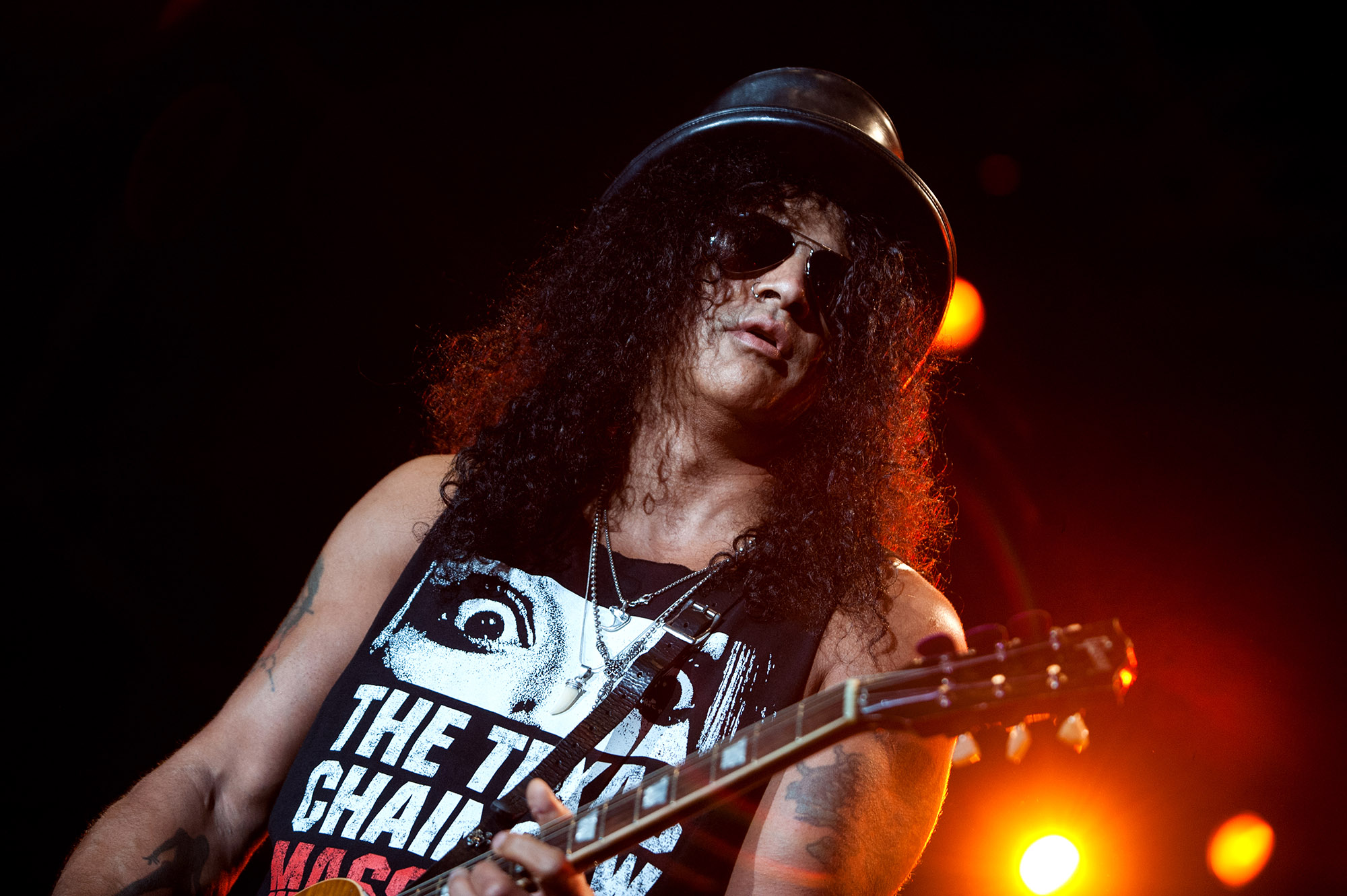 Milan  Italy  28 July 2011,Live concert of Slash at the Arena Civica : Slash during the concert