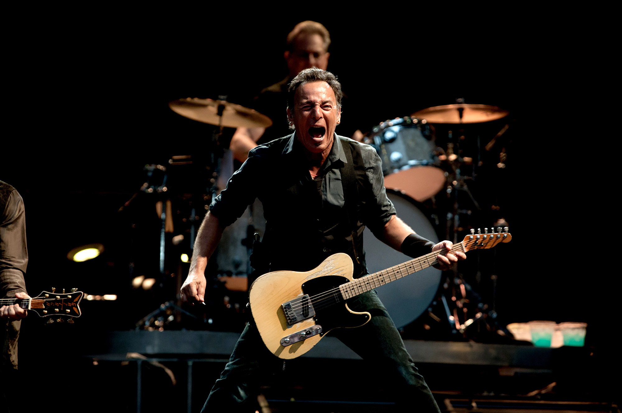 Milan Italy, 07 June 2012,  live concert of Bruce Springsteen & The E-Street Band at the San Siro Stadium: The singer Bruce Springsteen during the concert